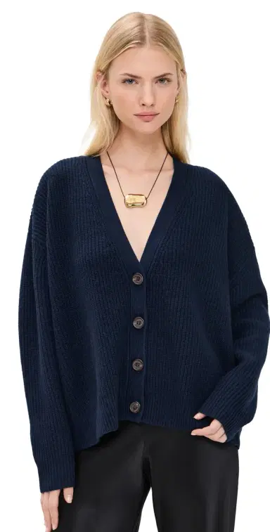 Jenni Kayne Cropped Cashmere Cocoon Cardigan Navy M | Thumbnail 1