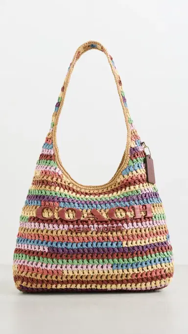 Coach Brooklyn Raffia Shoulder Bag 34 Multi One Size | Thumbnail 2