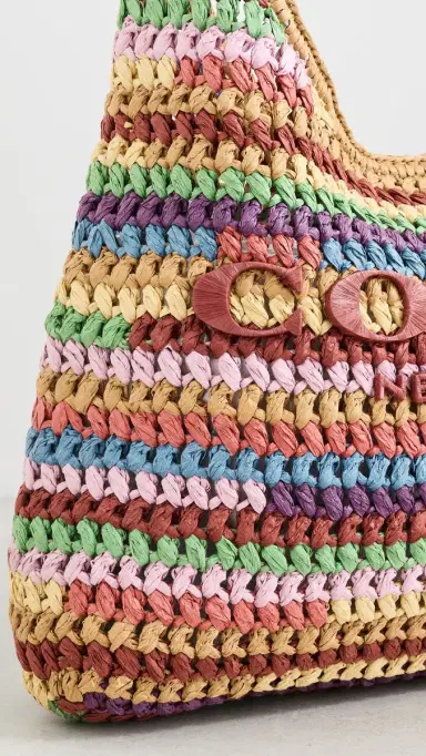 Coach Brooklyn Raffia Shoulder Bag 34 Multi One Size | Thumbnail 5