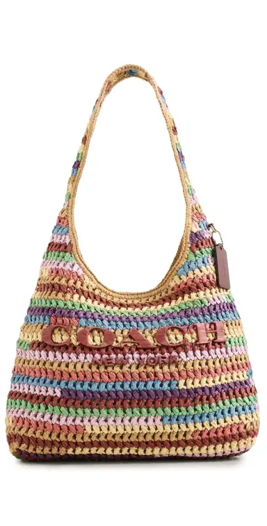 Coach Brooklyn Raffia Shoulder Bag 34 Multi One Size | Thumbnail 1