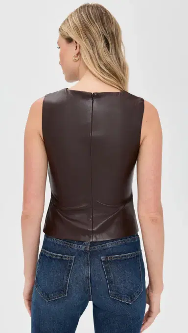 Joe's Jeans The Meg Vegan Leather Top Dark Chocolate | Thumbnail 3 Joe's Jeans The Meg Vegan Leather Top Dark Chocolate | Thumbnail 3