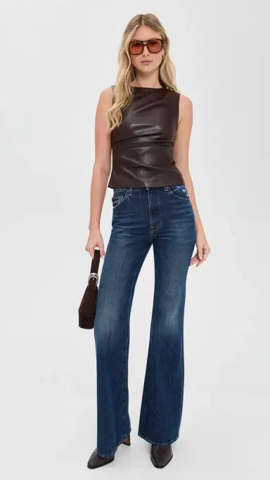 Joe's Jeans The Meg Vegan Leather Top Dark Chocolate | Thumbnail 5 Joe's Jeans The Meg Vegan Leather Top Dark Chocolate | Thumbnail 5