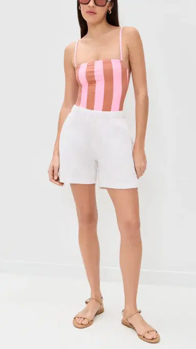 Hill House Home Giana Swimsuit Coral Cabana Stripe | Thumbnail 5