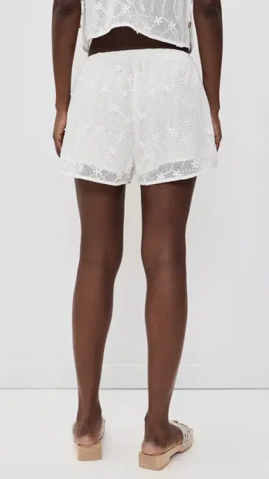 MINKPINK undara Drawstring Lace Shorts White | Thumbnail 3 MINKPINK undara Drawstring Lace Shorts White | Thumbnail 3