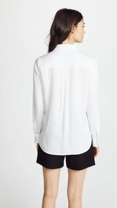 Vince Slim Fitted Blouse Optic White S | Thumbnail 3