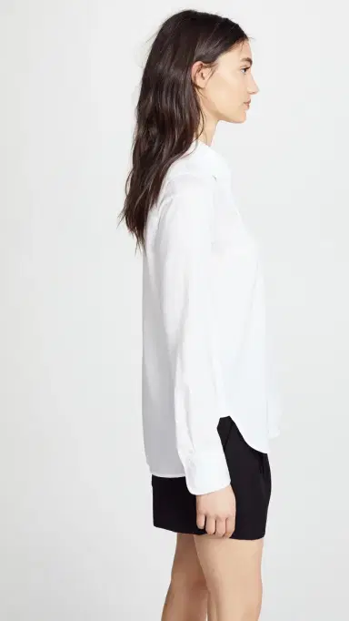 Vince Slim Fitted Blouse Optic White S | Thumbnail 4