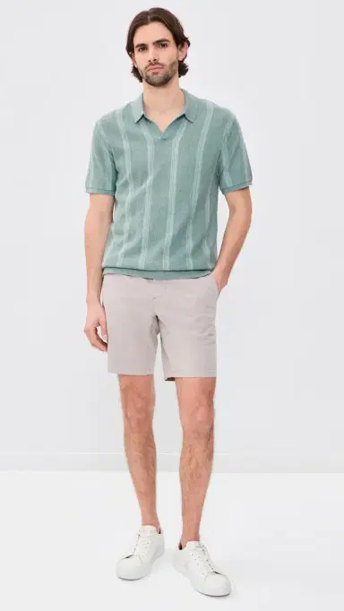 Marine Layer iam Sweater Polo Topaz Stripe | Thumbnail 5