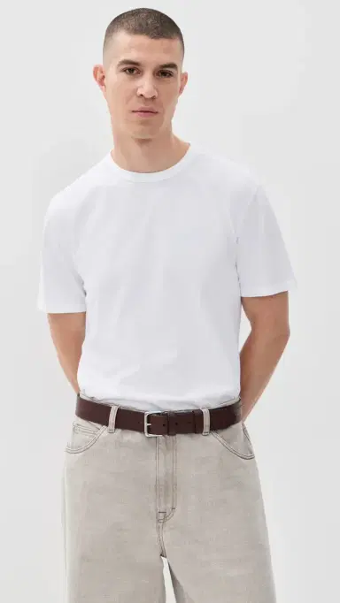 OFFICINE GÉNÉRALE Crew Neck Tee Optical White L | Thumbnail 2