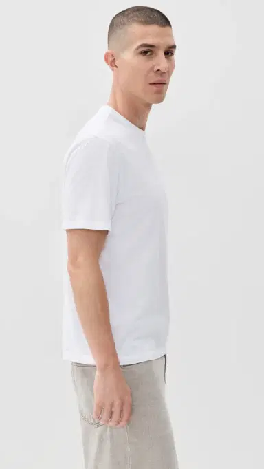 OFFICINE GÉNÉRALE Crew Neck Tee Optical White L | Thumbnail 4