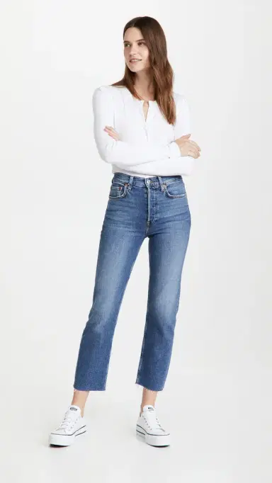 RE/DONE High Rise Comfort Stretch Stove Pipe Jeans Mid 70s 28 | Thumbnail 5