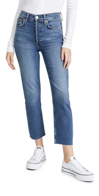 RE/DONE High Rise Comfort Stretch Stove Pipe Jeans Mid 70s 28 | Thumbnail 1