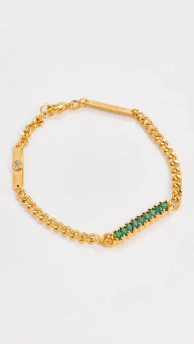 Gwen Beloti Destined Emerald Accent Gold Bracelet Gold One Size | Thumbnail 2 Gwen Beloti Destined Emerald Accent Gold Bracelet Gold One Size | Thumbnail 2