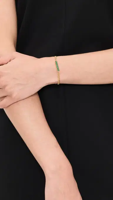 Gwen Beloti Destined Emerald Accent Gold Bracelet Gold One Size | Thumbnail 3 Gwen Beloti Destined Emerald Accent Gold Bracelet Gold One Size | Thumbnail 3