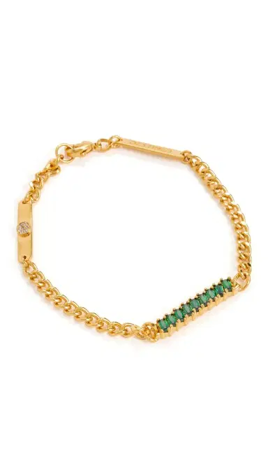 Gwen Beloti Destined Emerald Accent Gold Bracelet Gold One Size | Thumbnail 5 Gwen Beloti Destined Emerald Accent Gold Bracelet Gold One Size | Thumbnail 5