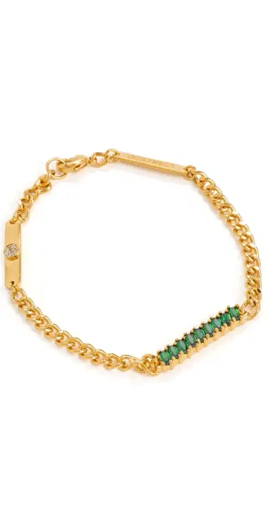 Gwen Beloti Destined Emerald Accent Gold Bracelet Gold One Size | Thumbnail 1 Gwen Beloti Destined Emerald Accent Gold Bracelet Gold One Size | Thumbnail 1