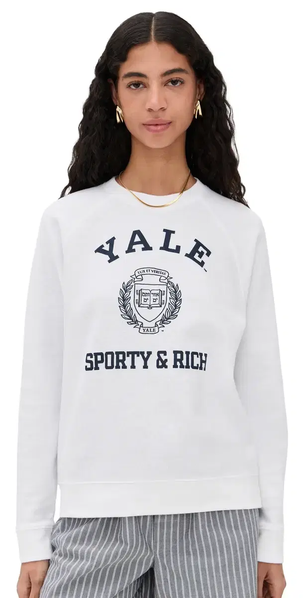 Sporty & Rich Veritas oft Crewneck weatshirt White