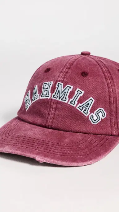 Nahmias Chenille Dad Cap Burgundy Cotton Silk One Size | Thumbnail 4 Nahmias Chenille Dad Cap Burgundy Cotton Silk One Size | Thumbnail 4