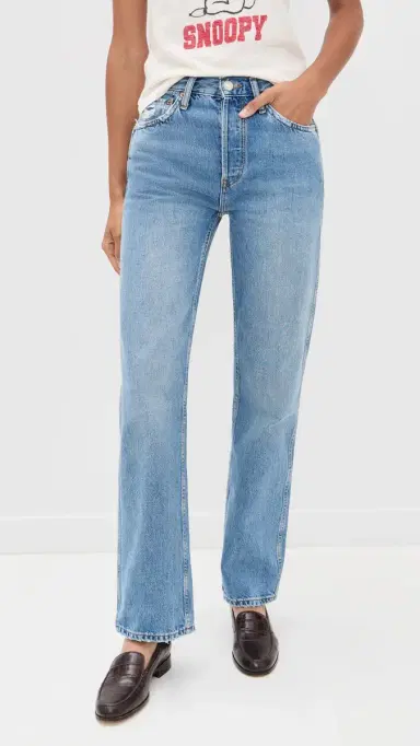 RE/DONE 90s High Rise Loose Jeans Worn Blue 27 | Thumbnail 2