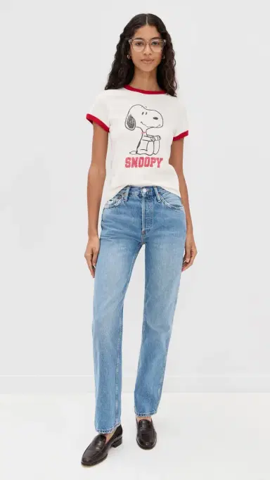 RE/DONE 90s High Rise Loose Jeans Worn Blue 27 | Thumbnail 5