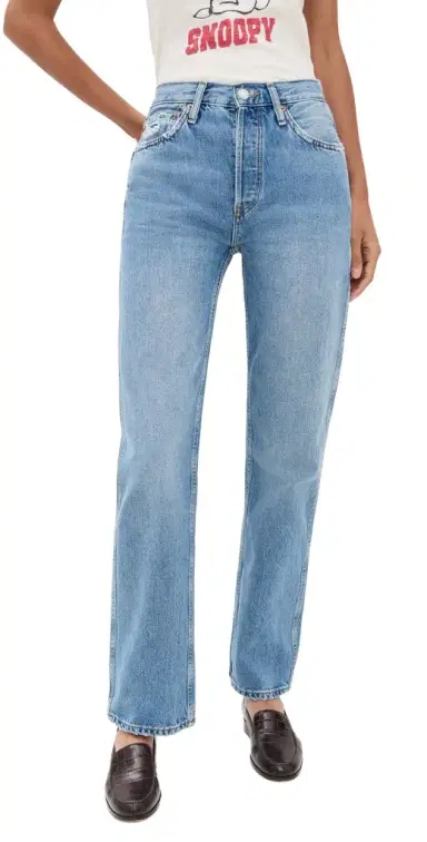 RE/DONE 90s High Rise Loose Jeans Worn Blue 27 | Thumbnail 1