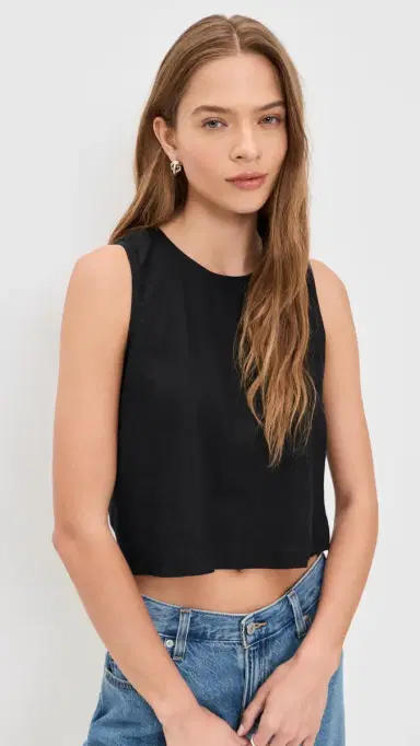 Z Supply Sloane Linen Top Black | Thumbnail 2