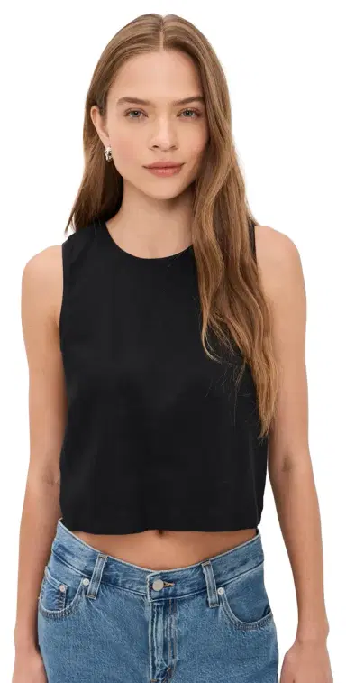 Z Supply Sloane Linen Top Black | Thumbnail 1