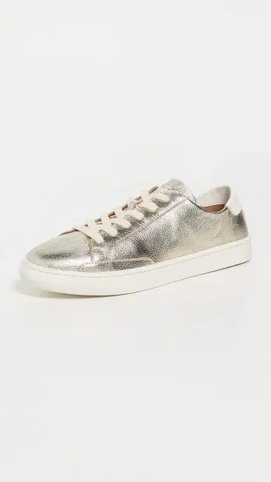 Soludos Ibiza Classic Leather Sneakers Platinum 5 | Thumbnail 2