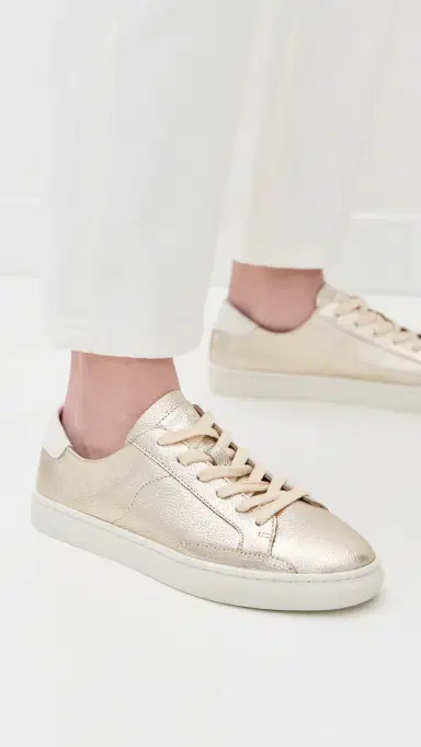 Soludos Ibiza Classic Leather Sneakers Platinum 5 | Thumbnail 3