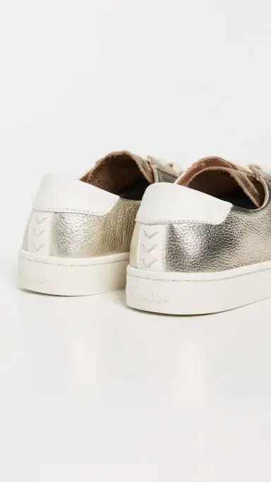 Soludos Ibiza Classic Leather Sneakers Platinum 5 | Thumbnail 4