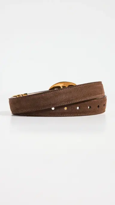 Altuzarra Vintage Brass Buckle Belt Chocolate | Thumbnail 4