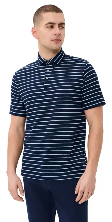 RLX Ralph Lauren Multi Stripe Tour Pique Polo Refined Navy Multi | Thumbnail 1 RLX Ralph Lauren Multi Stripe Tour Pique Polo Refined Navy Multi | Thumbnail 1