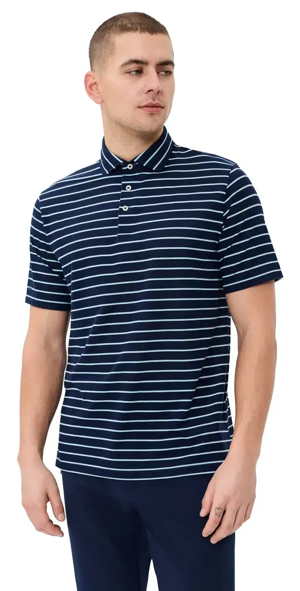 RLX Ralph Lauren ulti Stripe Tour Pique Polo Refined Navy ulti