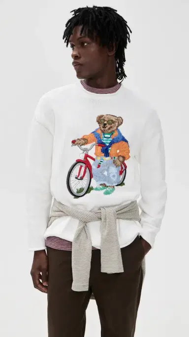Polo Ralph Lauren Harbor Island Bear Rollneck Sweater Deckwash White | Thumbnail 2