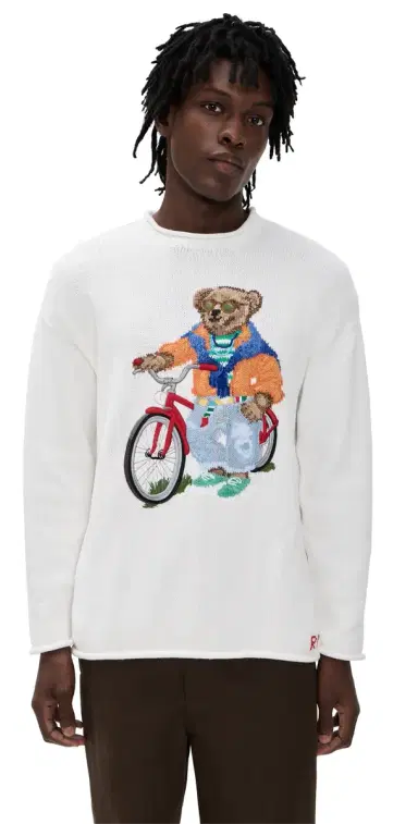 Polo Ralph Lauren Harbor Island Bear Rollneck Sweater Deckwash White | Thumbnail 1