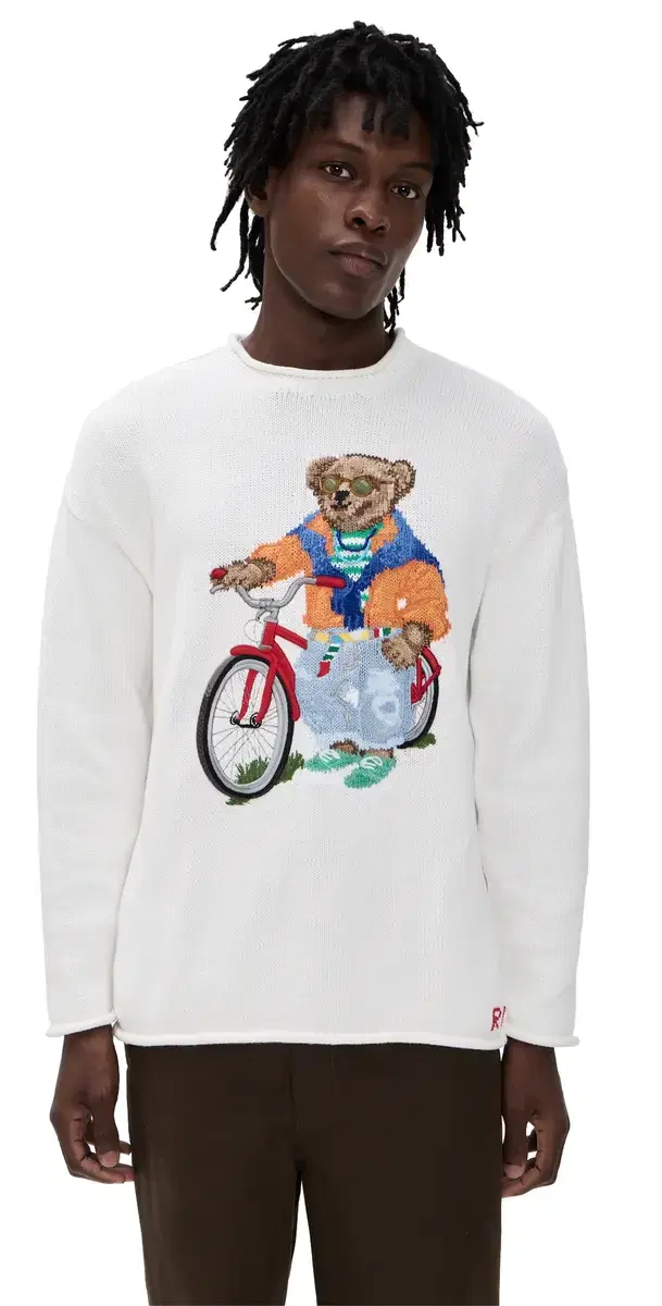 Polo Ralph Lauren Harbor Island Bear Rollneck Sweater Deckwash White