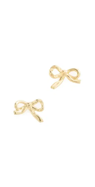 Madewell Demi Mini Bow Stud Earrings Gold One Size | Thumbnail 1