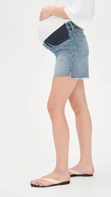 Madewell The Maternity Side-Panel Perfect Vintage Short Midvale Wash 24 | Thumbnail 4