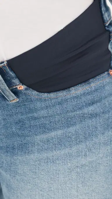 Madewell The Maternity Side-Panel Perfect Vintage Short Midvale Wash 24 | Thumbnail 6