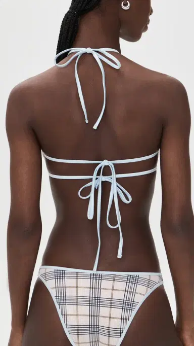Lioness Bloom Bikini Top Beige Plaid | Thumbnail 3