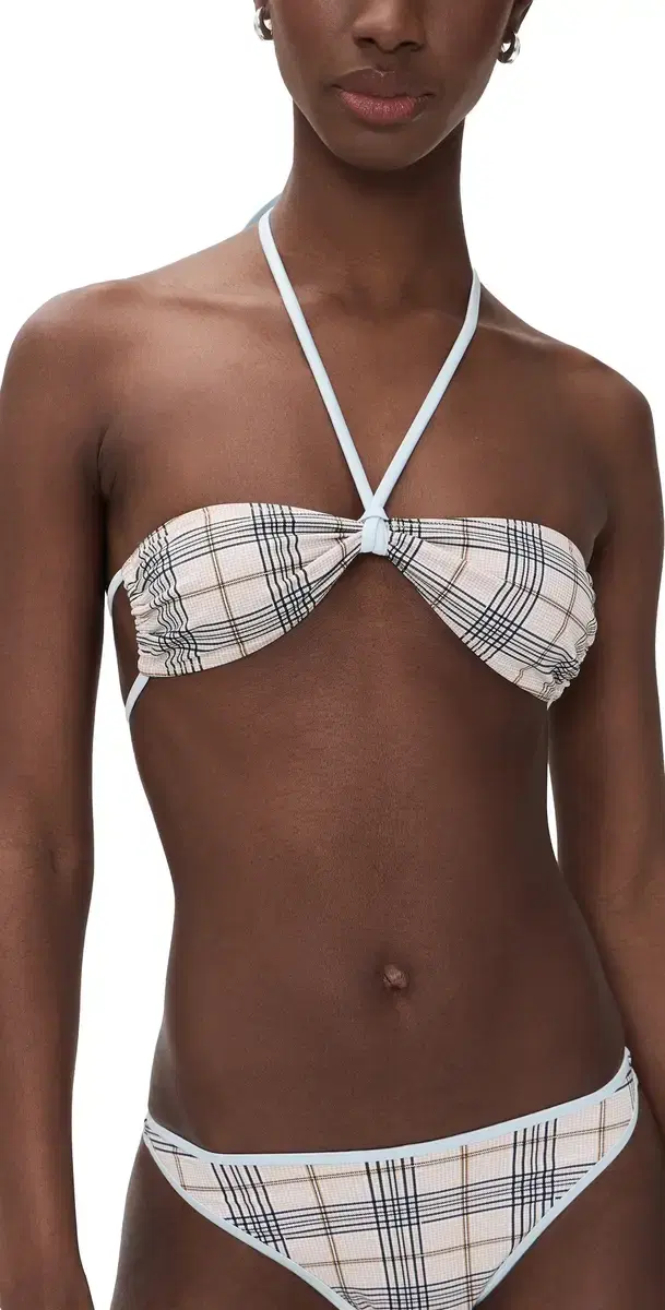 Lioness Bloom Bikini Top Beige Plaid