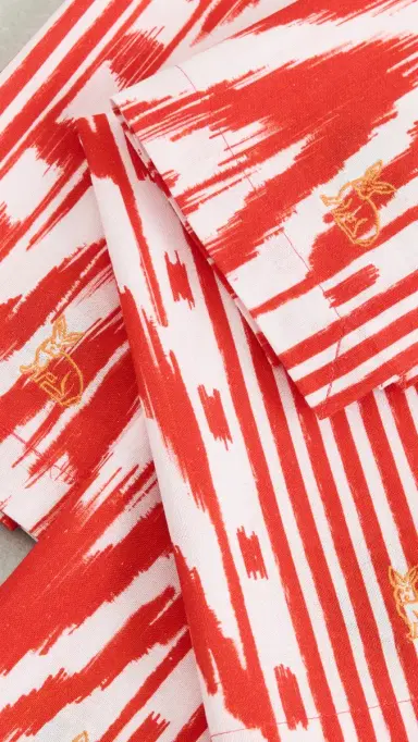 Coniglio Palm Beach Napkin Set Red Ikat One Size | Thumbnail 3