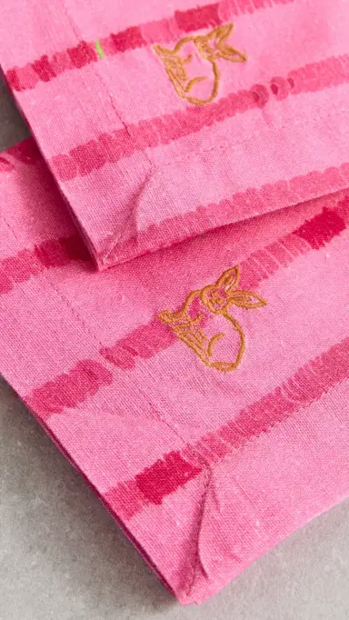 Coniglio Palm Beach Napkin Set Lane Lines Pink Float One Size | Thumbnail 3