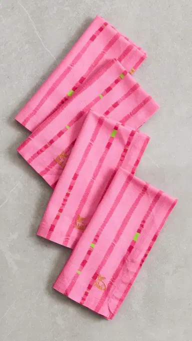 Coniglio Palm Beach Napkin Set Lane Lines Pink Float One Size | Thumbnail 5