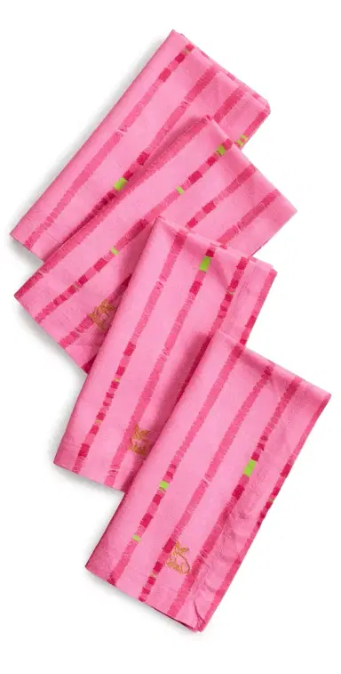 Coniglio Palm Beach Napkin Set Lane Lines Pink Float One Size | Thumbnail 1