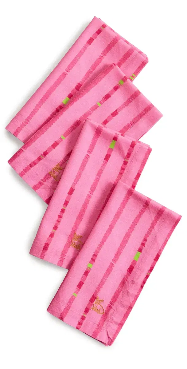 Coniglio Palm Beach Napkin Set Lane Lines Pink Float One Size