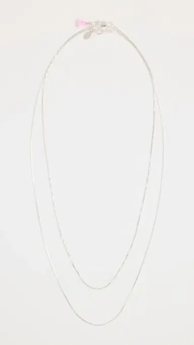 SHASHI Silver Line Necklace Silver One Size | Thumbnail 2