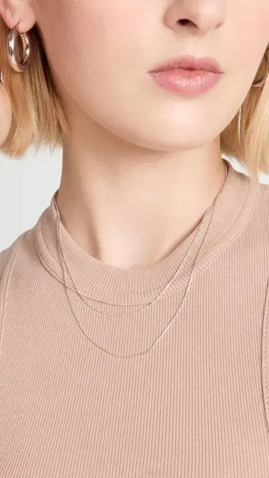 SHASHI Silver Line Necklace Silver One Size | Thumbnail 3