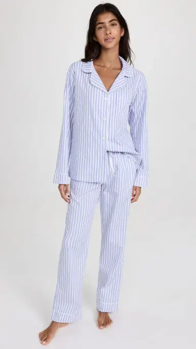 BedHead PJs Classic Stripe Pajama Set Blue 3D S | Thumbnail 2