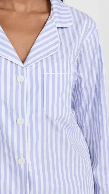 BedHead PJs Classic Stripe Pajama Set Blue 3D S | Thumbnail 6