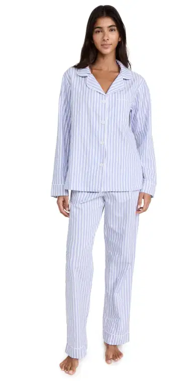 BedHead PJs Classic Stripe Pajama Set Blue 3D S | Thumbnail 1